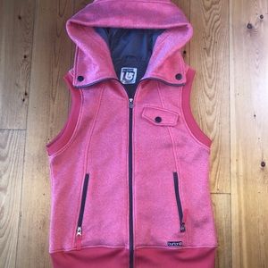 Burton Dryride Vest with oversized cozy Hood. Lrg